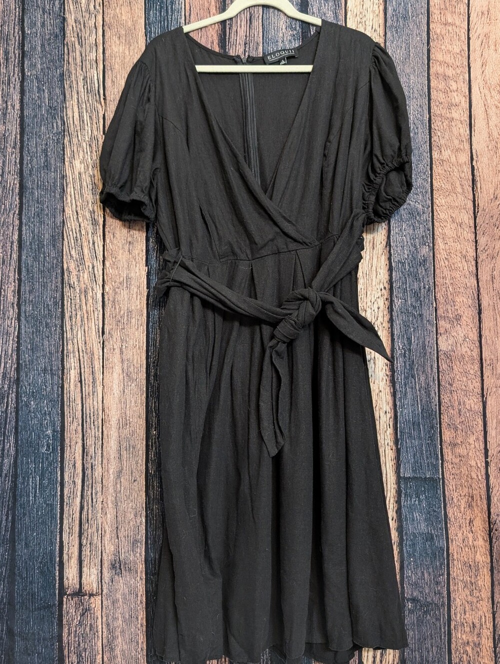 Cross Front Linen Dress